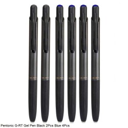 Pentonic G-RT Retractable Gel Pen in 2 Black and 4 Blue