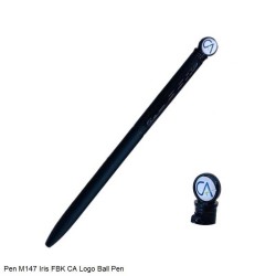 Pen M147 Iris FBK CA Logo Matte Black with Shiny Black Trim Ball Pen