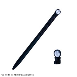 Pen M147 Iris FBK Doctor Logo Matte Black with Shiny Black Trim Ball Pen