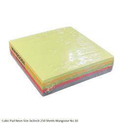 Cubic Pad Neon Size 3x3inch 250 Sheets Mangoose No.10