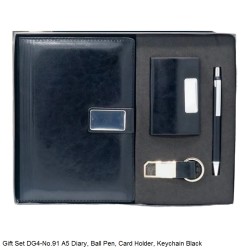 Gift Set DG4-No.91 A5 Diary, Ball Pen, Card Holder and Keychain