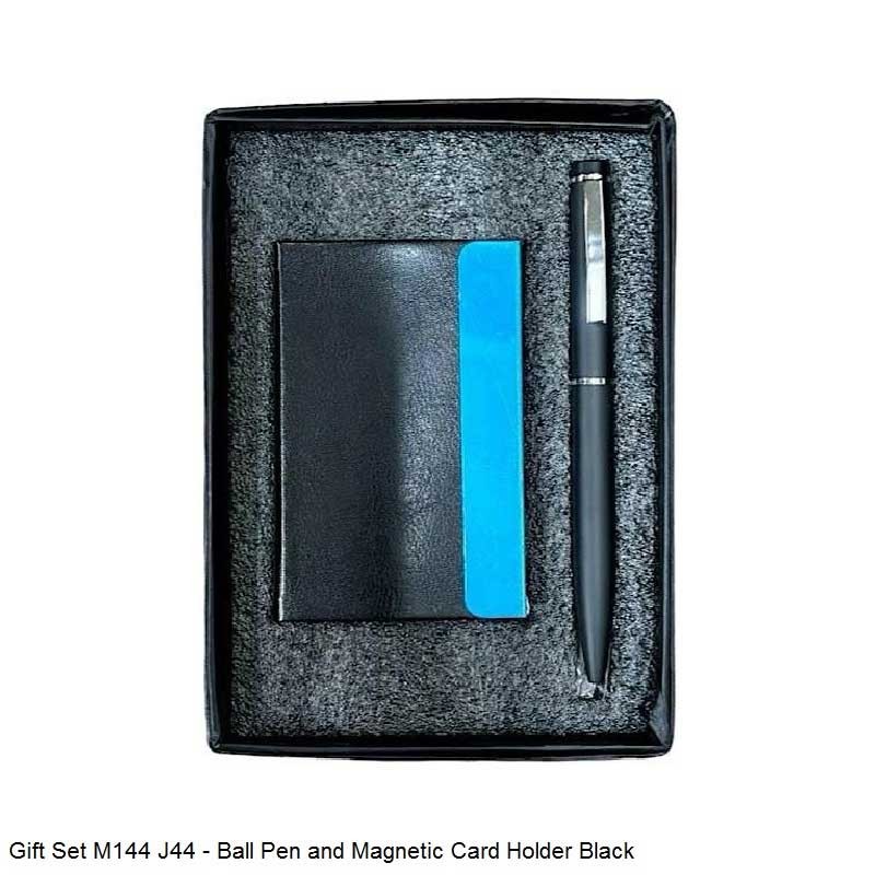 Gift Set M144 J44 2in1 Ball Pen and Card Holder Black