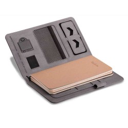 Pennline Journal Quikrite ChrG Edition Two Tone Brushed Twill Grey with 4000mAh Powerbank - More than just a Notebook