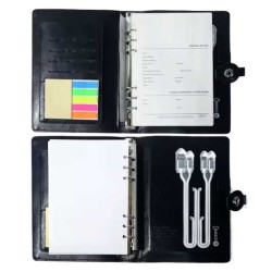 Planfix Journal with Powerbank PF-9846 assorted colours - Black and Tan