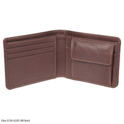 Elan ECW-6202-BR - RFID Brown Slim Coin Pouch Wallet