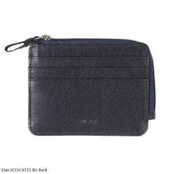 Elan ECCH-9271 Zipper Card Holder in Black, Blue and Brown