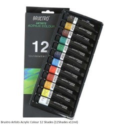 Brustro Artists Acrylic Colours 12 shades x 12ml Tubes