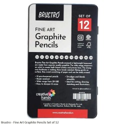 Brustro Artists Fine Art Graphite Pencil Set of 12 2H - 10B Digree