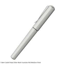 Faber-Castell Hexo Silver Matte Fountain Pen Medium Point