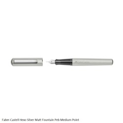 Faber-Castell Hexo Silver Matte Fountain Pen Medium Point