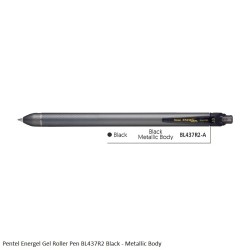 Pentel Energel Gel Roller Pen BL437R2 - Assorted Colors and Metallic Body