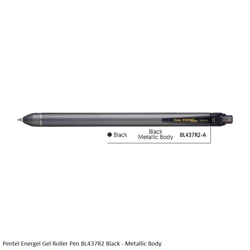 Pentel Energel Gel Roller Pen BL437R2 - Assorted Colors and Metallic Body