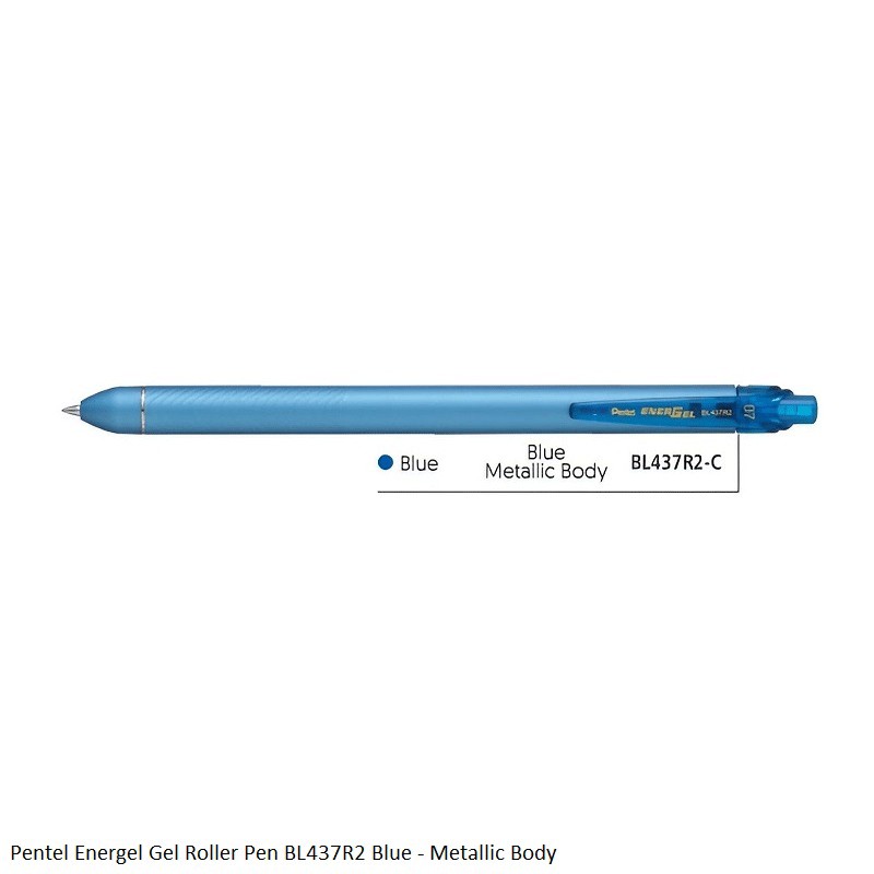 Pentel Energel Gel Roller Pen BL437R2 - Assorted Colors and Metallic Body