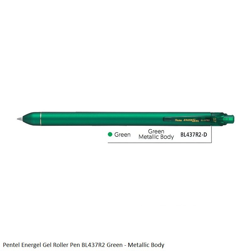Pentel Energel Gel Roller Pen BL437R2 - Assorted Colors and Metallic Body