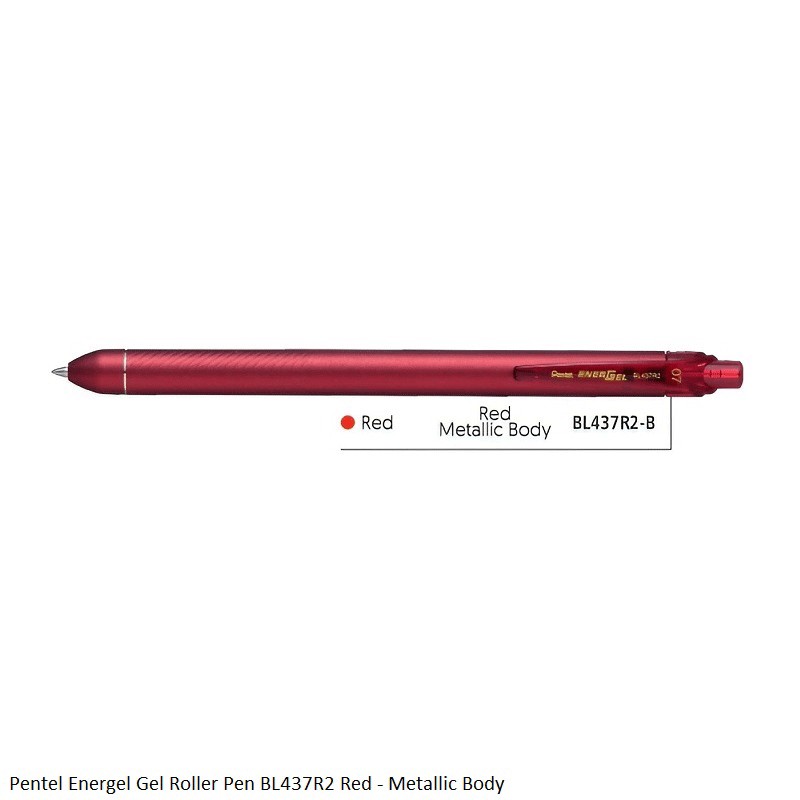 Pentel Energel Gel Roller Pen BL437R2 - Assorted Colors and Metallic Body