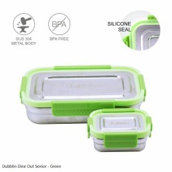 Dubblin Dine Out Junior Lunch Box Senior Green 1000ml