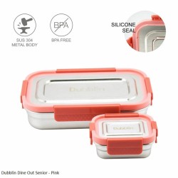 Dubblin Dine Out Junior Lunch Box Senior Pink 1000ml