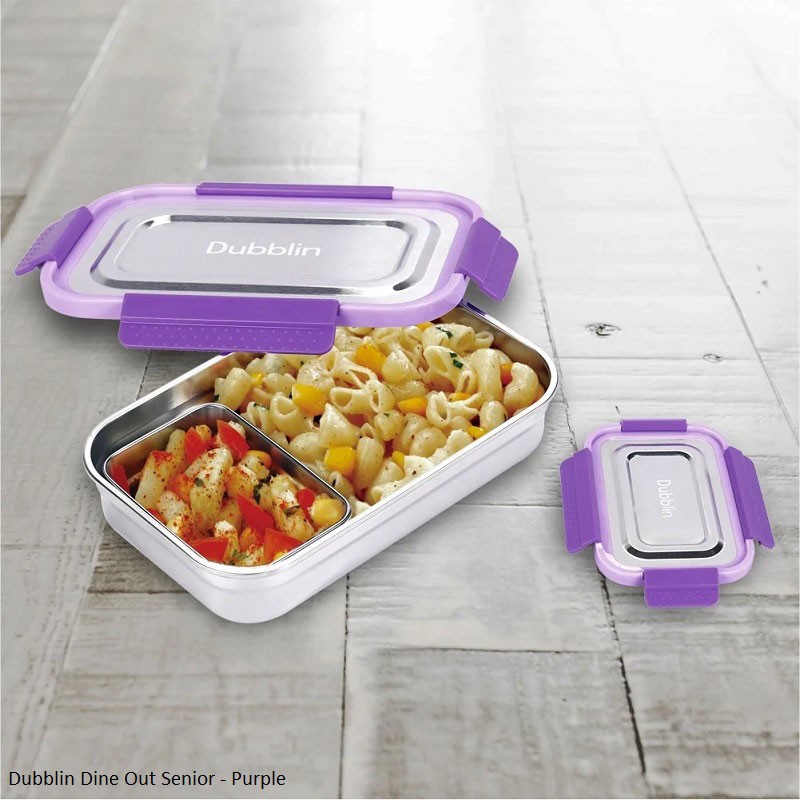 Dubblin Dine Out Junior Lunch Box Senior Purple 1000ml Dubblin Dine Out Junior Lunch Box Senior Purple 1000ml