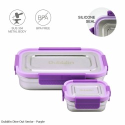 Dubblin Dine Out Junior Lunch Box Senior Purple 1000ml