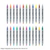 Addgel Calligraphy Dual Tip Brush Pen 24Color Set