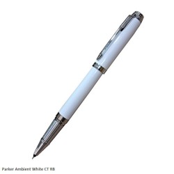 Parker Ambient White Chrome Trim Rollerball Pen