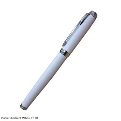 Parker Ambient White Chrome Trim Rollerball Pen