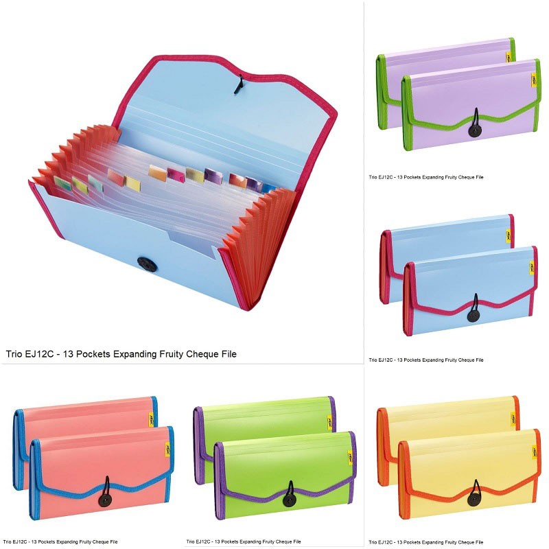 Trio EJ12C - 13 Pockets Expanding Fruity Cheque File