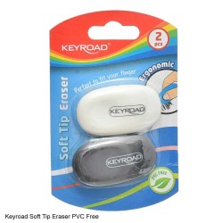 Keyroad Eraser KR971240 2pc Pack soft tip in assorted colours