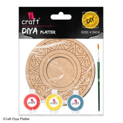 iCraft 3D Wooden MDF DIY Diyas Kit Best for Diwali Gifting T-Light Candle-Diya Holders, MDF Cutout,Festive Home Decor, Handmade