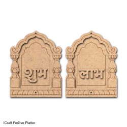 iCraft 3D Wooden MDF DIY Festive Shubh Labh Kit Best for Diwali Gifting MDF Cutout, Festive Home Decor, Handmade