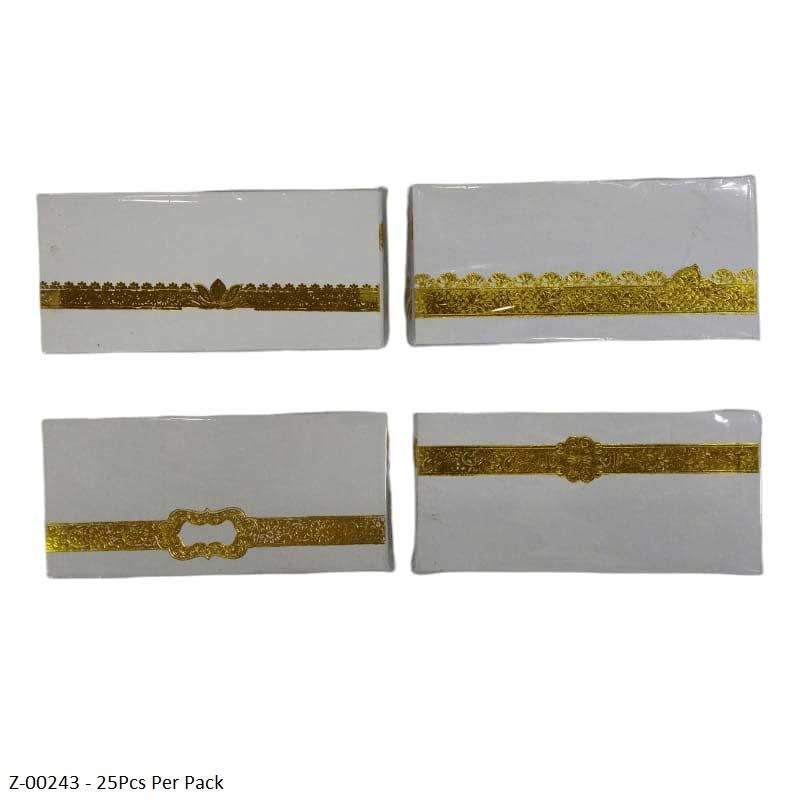 Shagun Envelope AE Royal-56 White Foil Patti 25pc Pack assorted print