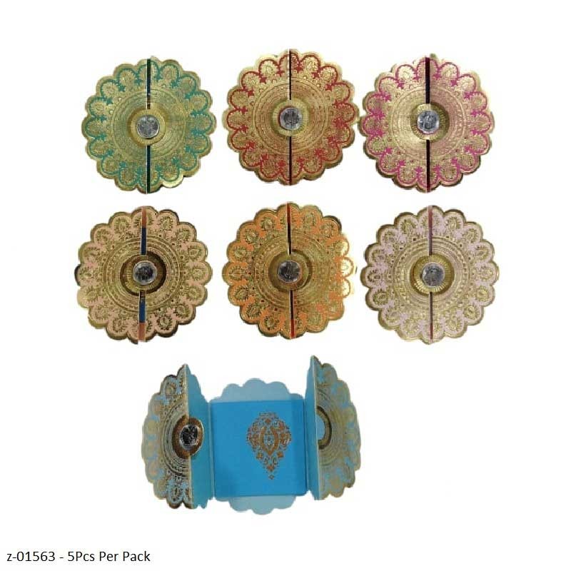 Shagun Envelope AE Chakri Flower with 1Rupee Coin 5pc Pack Assorted colours pack