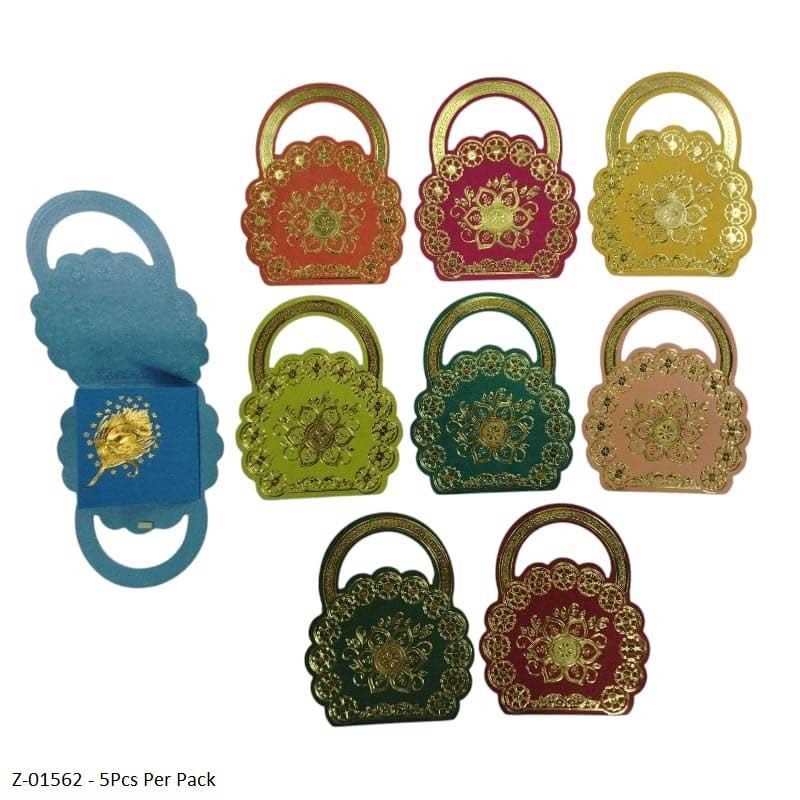 Shagun Envelope AE Handle Bag Cut 5pc Pack Assorted colours pack