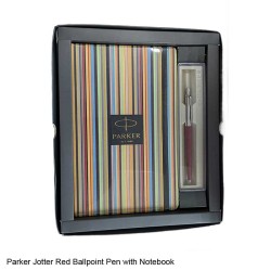Parker Gift Set Jotter Standard CT Red Ballpoint Pen with Notebook