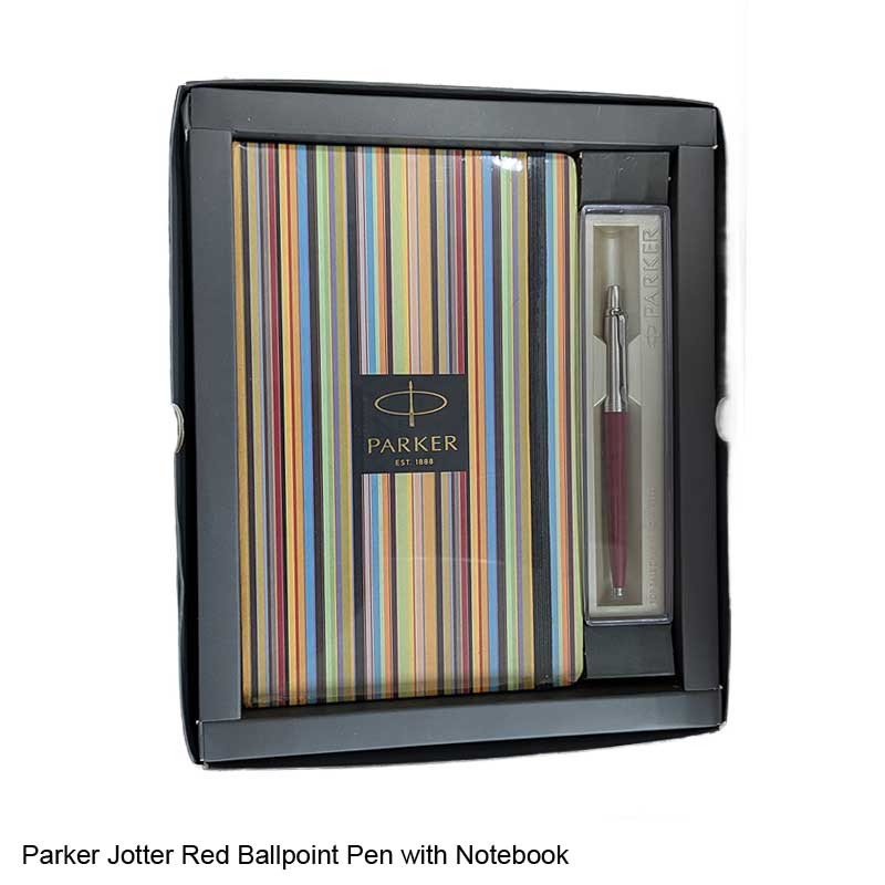 Parker Gift Set Jotter Standard CT Red Ballpoint Pen with Notebook