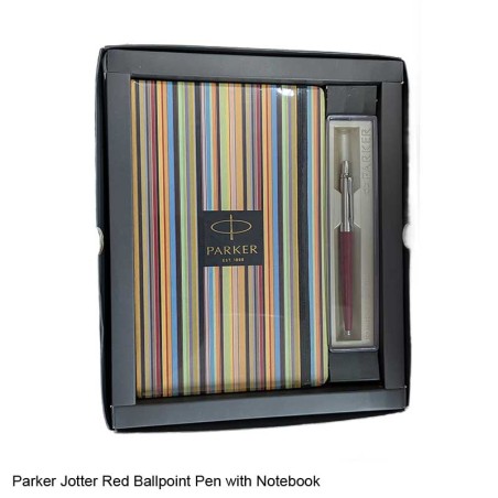 Parker Gift Set Jotter Standard CT Red Ballpoint Pen with Notebook