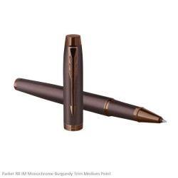 Parker IM Monochrome Burgundy Trim Rollerball Pen Medium Point