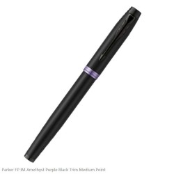 Parker IM Amethyst Purple Black Trim Fountain Pen Medium Point