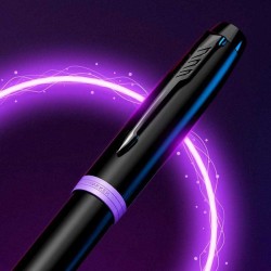 Parker IM Amethyst Purple Black Trim Fountain Pen Medium Point