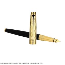 Parker Aster Black and Gold Essential Gold Trim FP