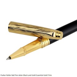 Parker Aster Black and Gold Essential Gold Trim Roller Ball Pen