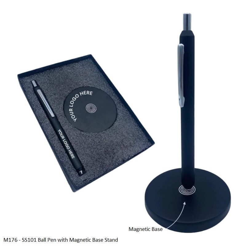 Pen M176 - SS101 Ball Pen with Magnetic Base Stand Blue Ink