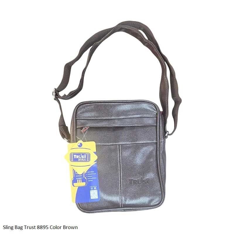 Sling Bag Trust 8895 Color Black, Brown and Tan