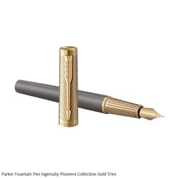 Parker Fountain Pen Ingenuity Pioneers Collection Gold Trim Medium Point
