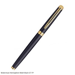 Waterman Hemisphere Matte Black Gold Trim Fountain Pen Medium Point