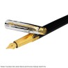Parker Aster Black and Chrome Deluxe Gold Trim Fountain Pen