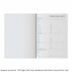 Anupam Lyv Journal - 192 Pages, Soft Cover, Hardbound with Elastic Closure & Pen Loop - Size A5