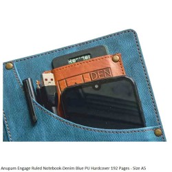 Anupam Engage Ruled Notebook-Denim Blue PU Hardcover 192 Pages - Size A5