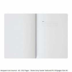 Anupam Icon Journal - A5 -192 Pages - Stone Grey Suede Textured PU with Custom Metallic ICON Design