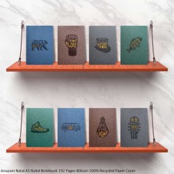 Anupam Natal A5 Ruled Notebook 192 Pages 80Gsm 100% Recycled Paper Cover with Gold Foiling Designer Titles